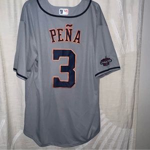 Houston Astros Grey Jeremy Peña Jersey XL 2022 World Series Patch XL